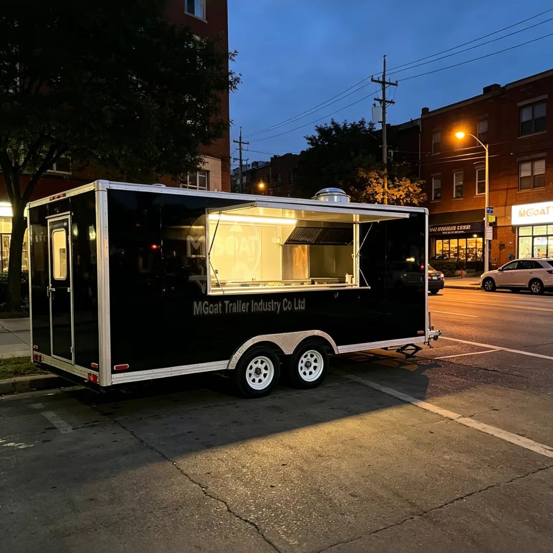 Commercial Kitchen Trailer - Black 2-Axle Commercial Food Truck Mobile