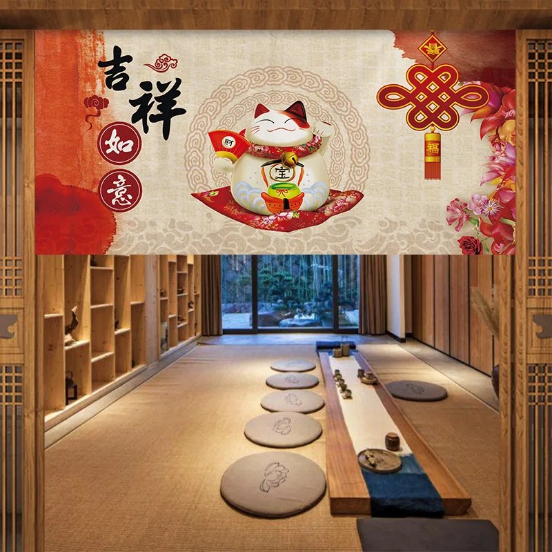 Commercial Kitchen Ceiling - VIKAMA Japanese Fuji Kimono Noren Door