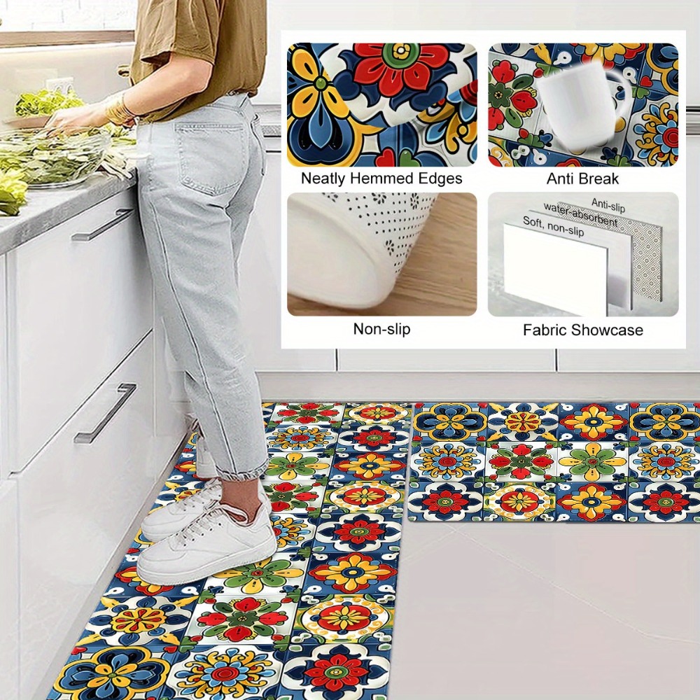 Mediterranean Tile Carpet Mat  - огляд і ціна Commercial Kitchen Tile Flooring