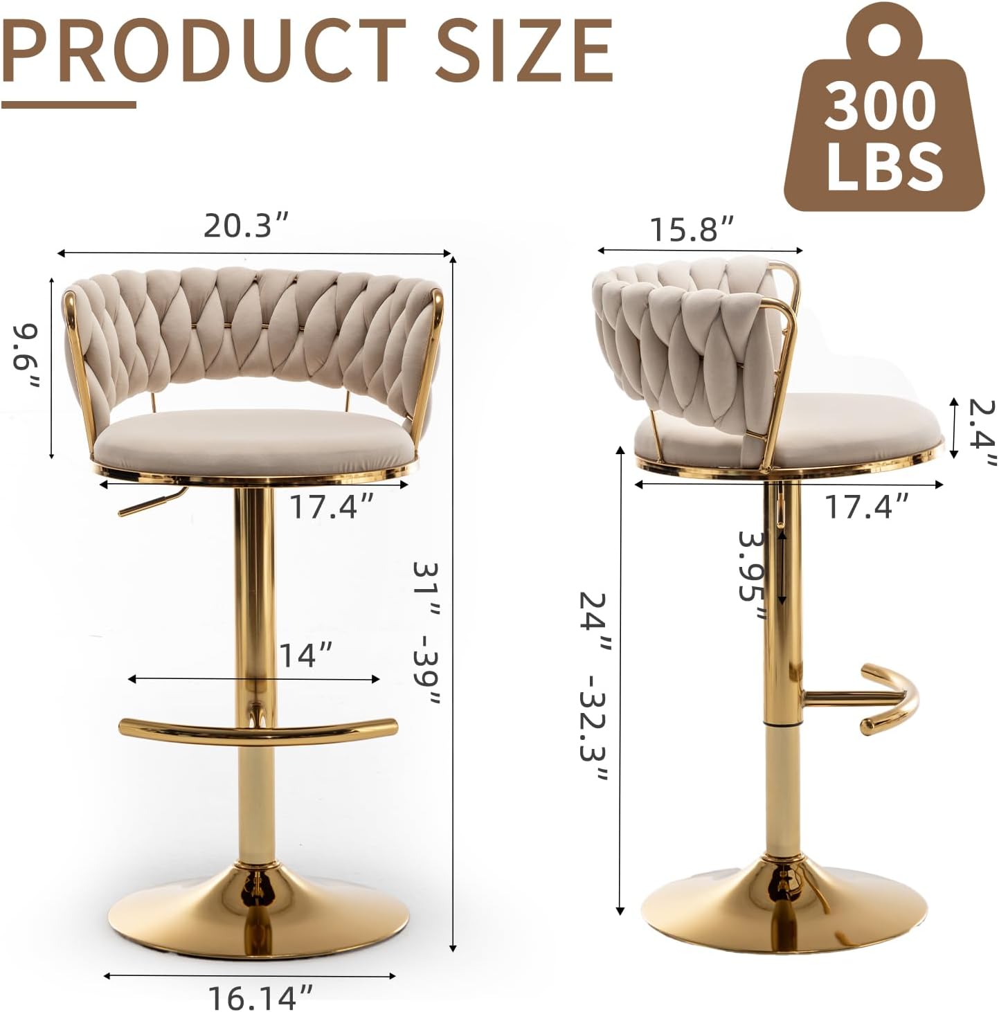 Beige Velvet Bar Stools Set of - огляд і ціна Commercial Kitchen Set