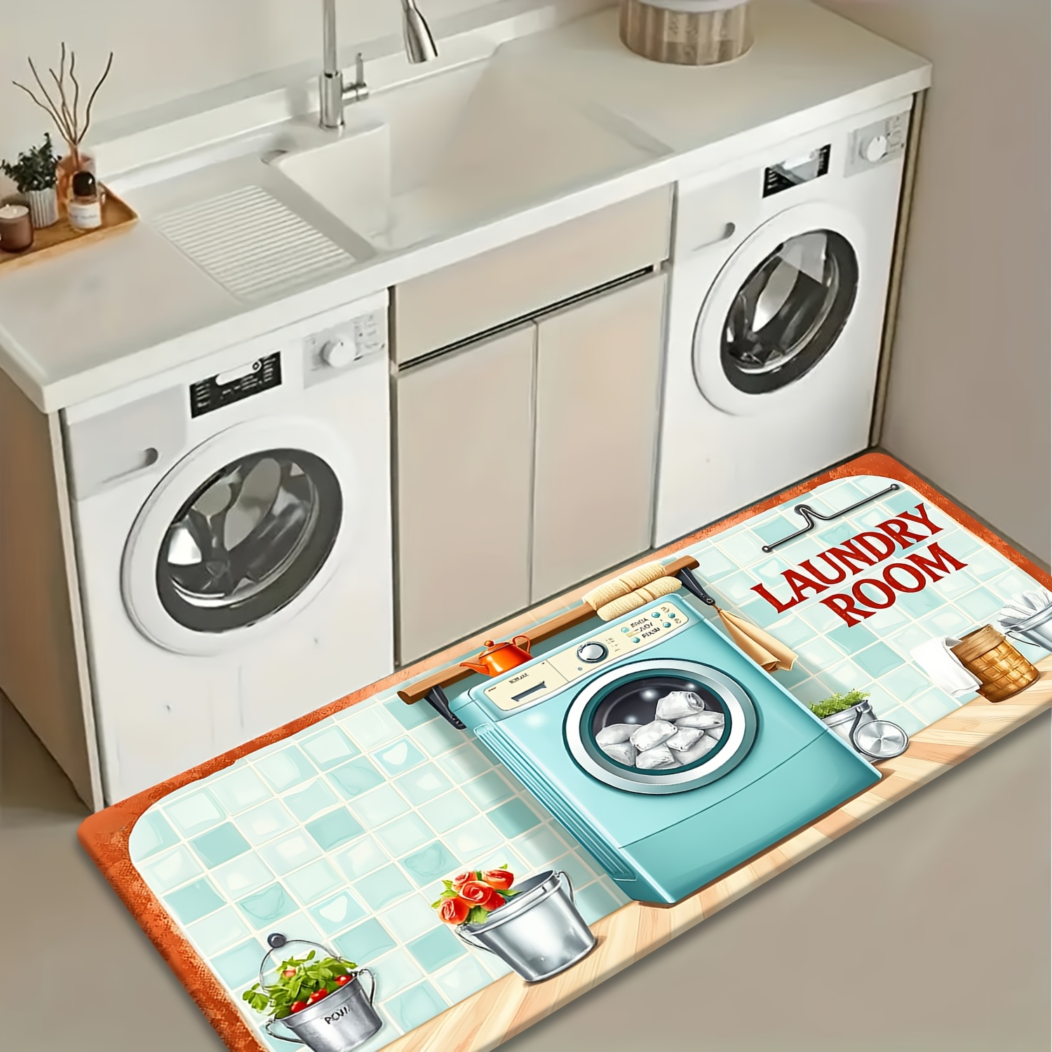 Retro Tile Washer Utensil Prin - огляд і ціна Commercial Kitchen Tile Flooring