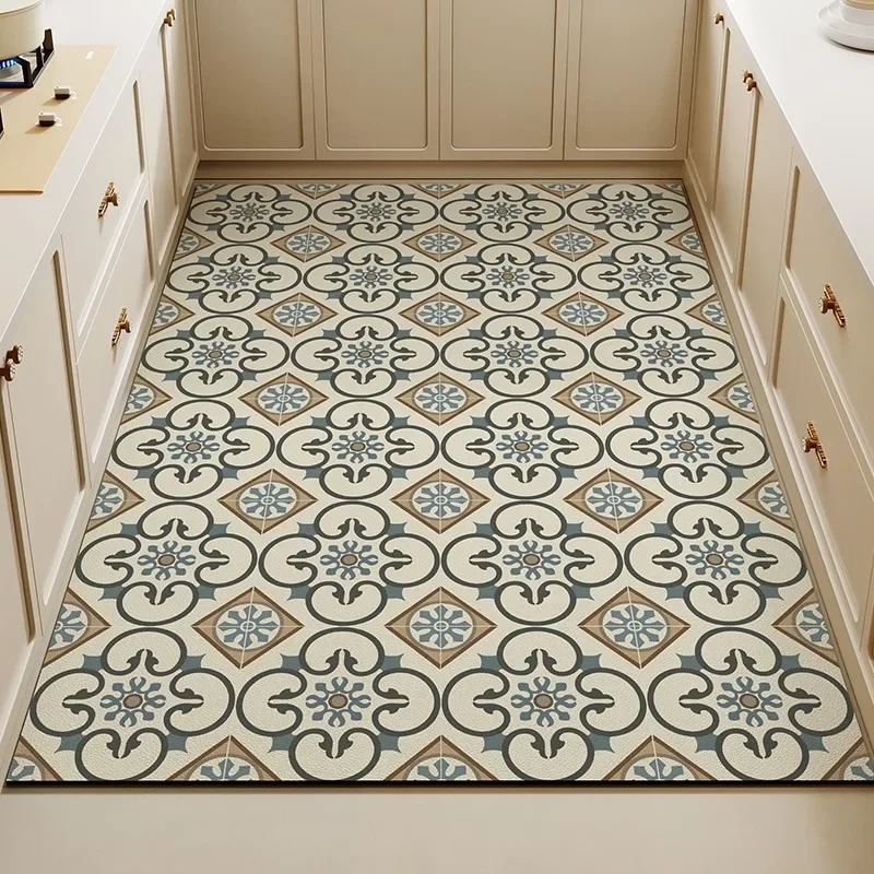 Vintage Floral Tile Print Kitc - огляд і ціна Commercial Kitchen Tile Flooring